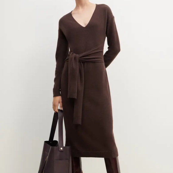 NEW Nordstrom Long Sleeve Wool & Cashmere Blend Sweater Dress - size M - Picture 1 of 4